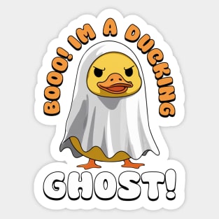 Booo! I’m a Ducking Ghost T-Shirt – Funny Halloween Duck Costume | Duck Pun Sticker